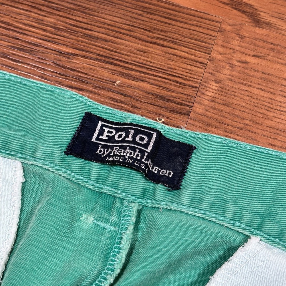 Vintage Polo Ralph Lauren Classic Chino Pants 30x32 Aqua Seafoam Green Stained - Picture 5 of 13